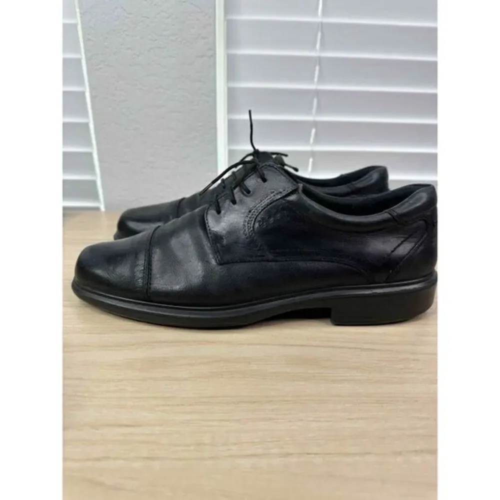 ECCO Shoes Mens EU 44/US 10 Black Leather Lace Up Captoe Oxford Dress‎ Comfort